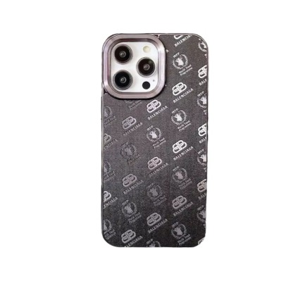 Black leather phone case