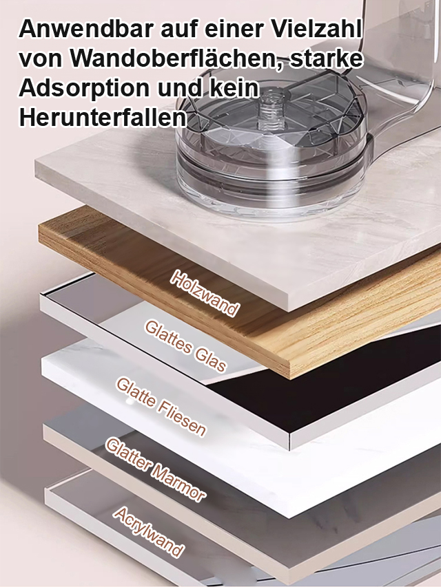 Teleskopische Aufbewahrungsstange mit Saugnapf ohne Bohren