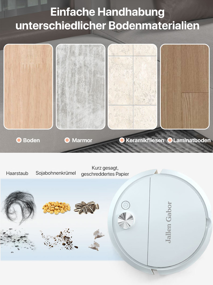 Niedriges Geräusch, leistungsstarker, desinfizierender Saugroboter