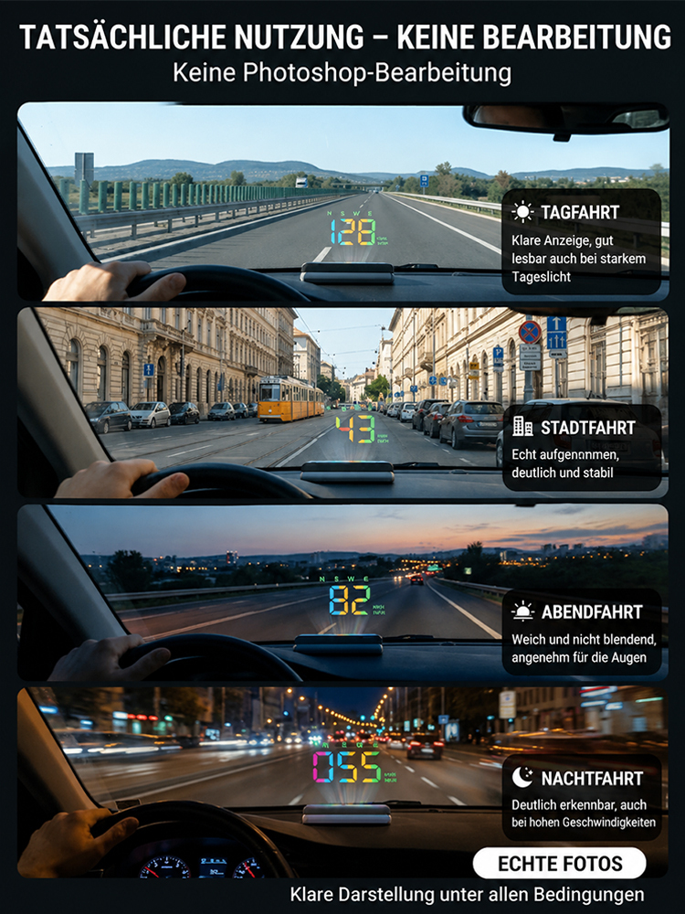 🚘 Perfekte Straßensicht durch extra große HD-Schrift! 🧠 TÜV-konformes Farb-HUD-Display 🏥 Jetzt 50% Rabatt & 30 Tage Geld-zurück-Garantie nutzen