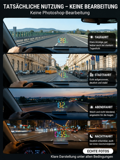 🚘 Perfekte Straßensicht durch extra große HD-Schrift! 🧠 TÜV-konformes Farb-HUD-Display 🏥 Jetzt 50% Rabatt & 30 Tage Geld-zurück-Garantie nutzen