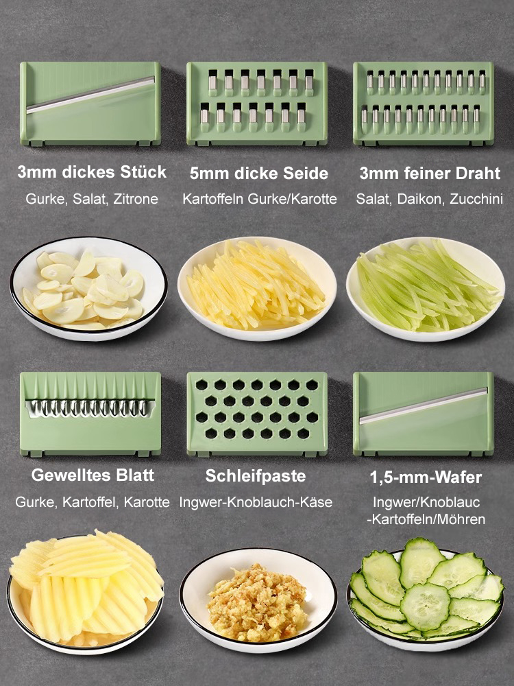 (5 Sekunden zum Zerkleinern) Multifunktionaler Gemüseschredder