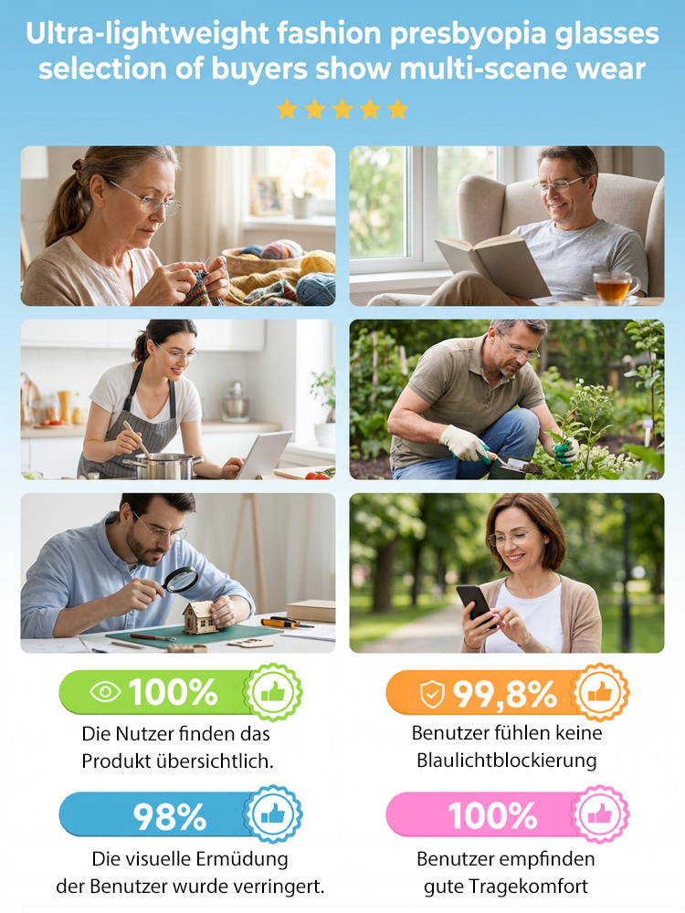 Ultraleichte, intelligente, zoomfähige, lichtempfindliche, farbverändernde, blaulichtblockierende Le