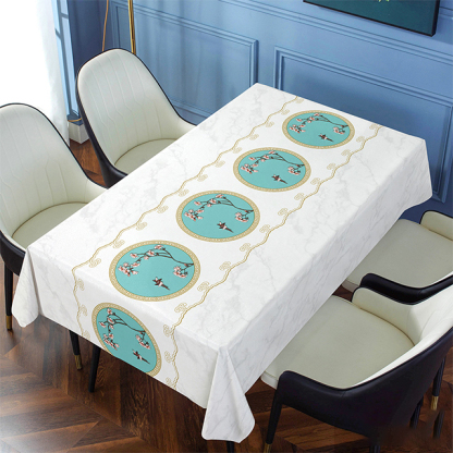 Besticktes, nicht abwaschbares, wasser- und fettdichtes Tischtuch