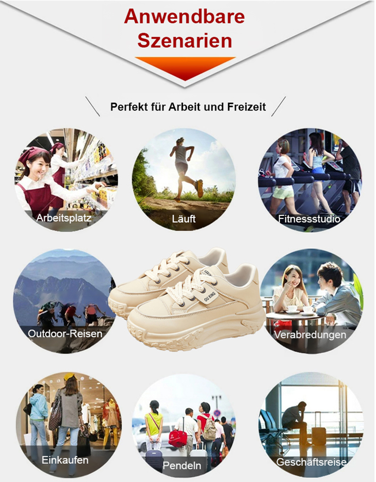 🦶 Vielseitige Sportschuhe mit dicker Sohle, die die Körpergröße erhöhen, rutschfest sind, Fußgewölbeunterstützung bieten und Ermüdung beim Gehen verhindern. 🚶 Fettverbrennend und ermüdungshemmend für den Alltag
