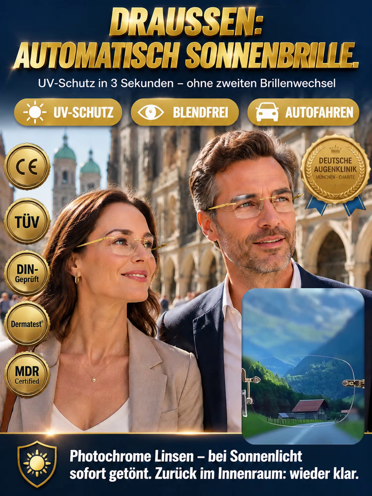 👓 HD-Optik Multifokale Lesebrille: 12g Ultraleicht mit 99% Blaulichtfilter & Fototrop-Technologie – 50% Rabatt