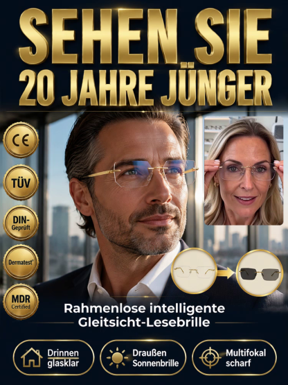 👓 HD-Optik Multifokale Lesebrille: 12g Ultraleicht mit 99% Blaulichtfilter & Fototrop-Technologie – 50% Rabatt
