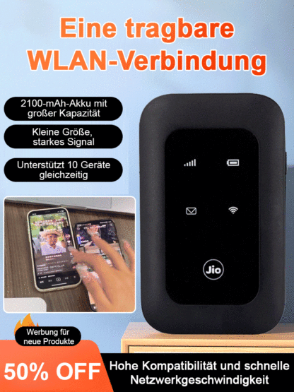 【Superstarkes Signal ohne Verzögerung】Weltweit einsetzbares tragbares WLAN