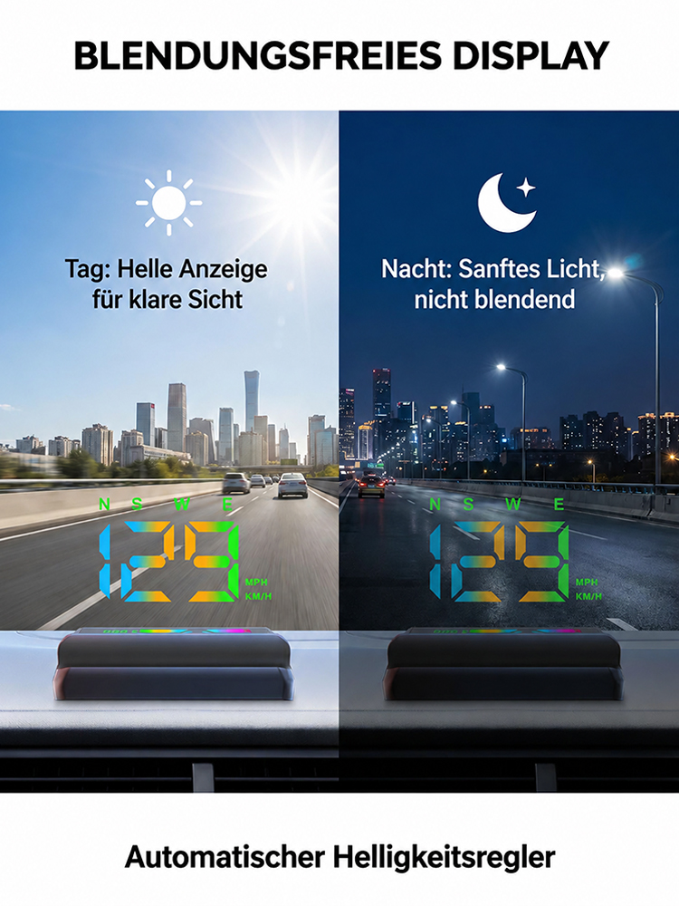 🚘 Perfekte Straßensicht durch extra große HD-Schrift! 🧠 TÜV-konformes Farb-HUD-Display 🏥 Jetzt 50% Rabatt & 30 Tage Geld-zurück-Garantie nutzen