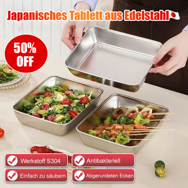 Japanisches Tablett aus Edelstahl