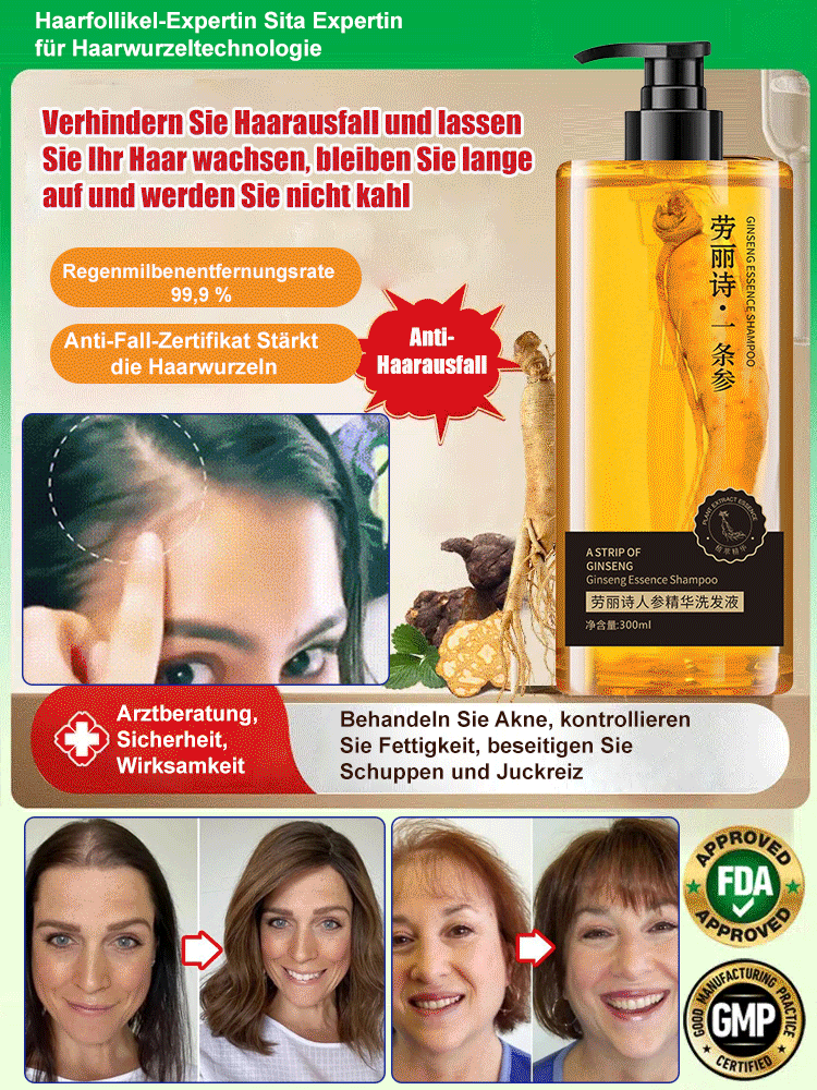 Schwarzes pflanzliches Ginseng-Extrakt Shampoo