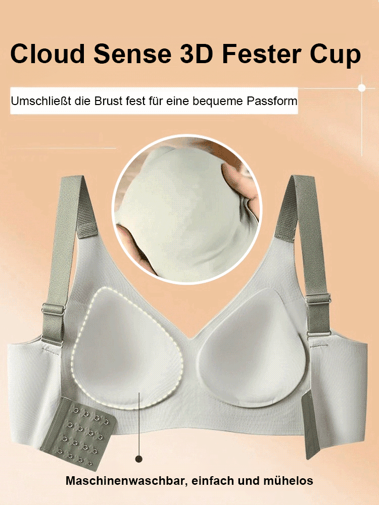 Hautfreundlicher BH mit Wolkengefühl, der hebt und rafft und die perfekte Brustform formt