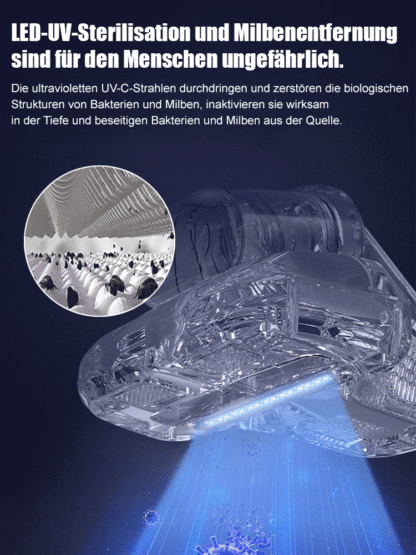 Doppelbecher-Staubsauger mit UV-Sterilisation zur Milbenentfernung