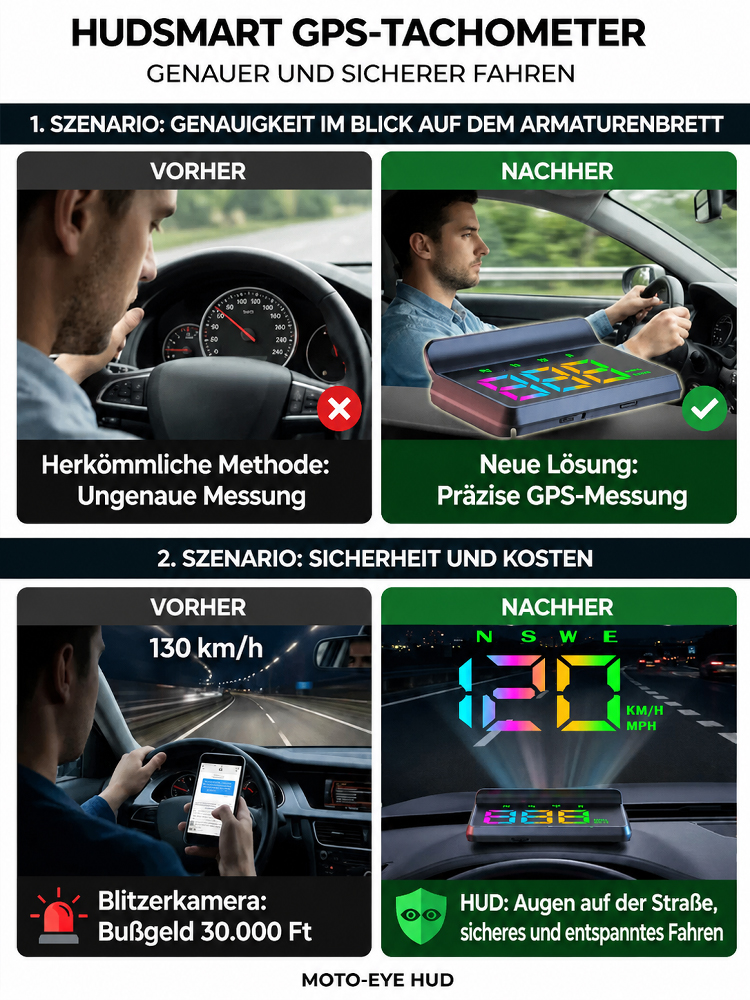 🚘 Perfekte Straßensicht durch extra große HD-Schrift! 🧠 TÜV-konformes Farb-HUD-Display 🏥 Jetzt 50% Rabatt & 30 Tage Geld-zurück-Garantie nutzen