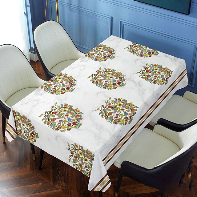 Besticktes, nicht abwaschbares, wasser- und fettdichtes Tischtuch