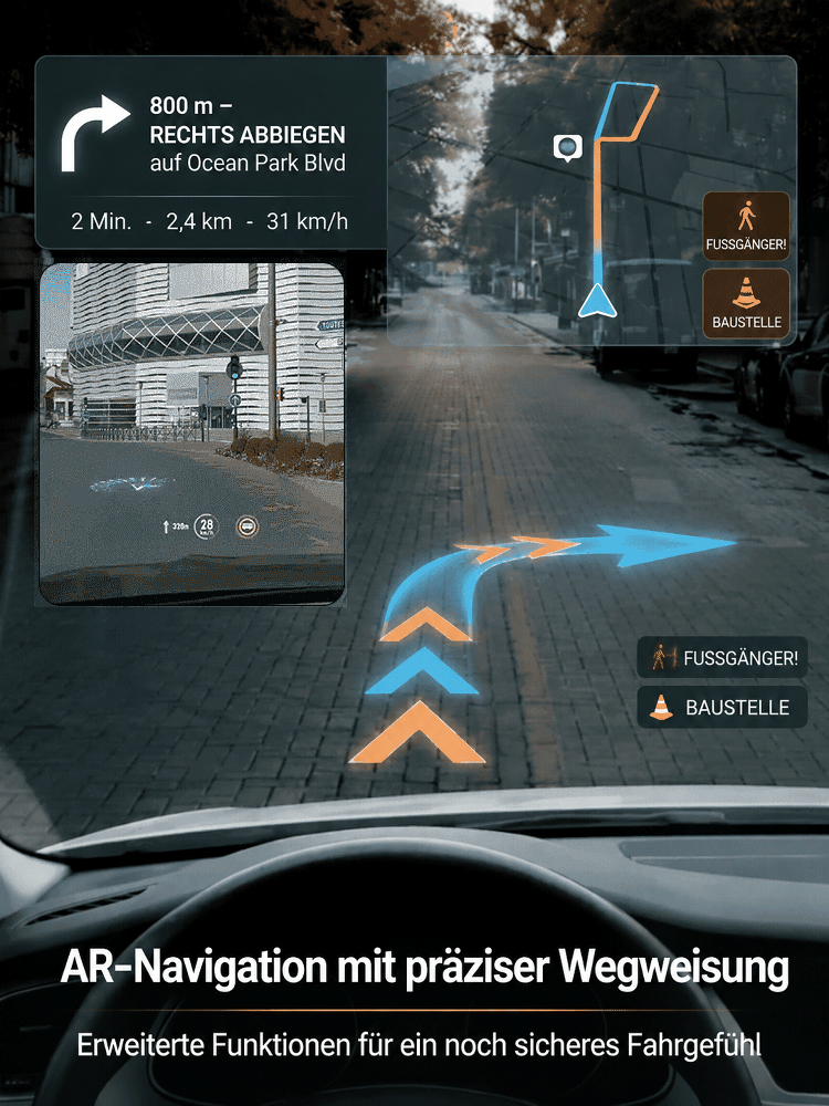 🚘 Perfekte Straßensicht durch extra große HD-Schrift! 🧠 TÜV-konformes Farb-HUD-Display 🏥 Jetzt 50% Rabatt & 30 Tage Geld-zurück-Garantie nutzen