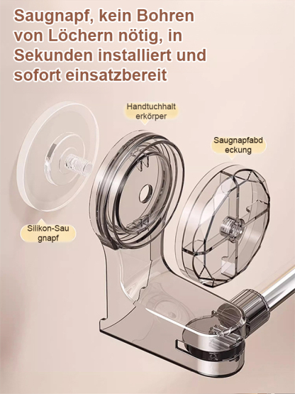 Teleskopische Aufbewahrungsstange mit Saugnapf ohne Bohren