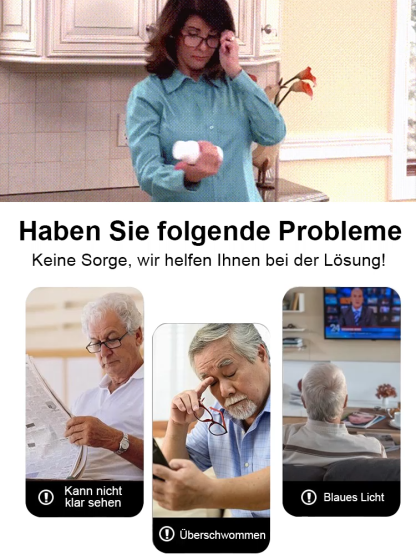 TÜV SÜD-zertifizierte Smart-Zoom-Kristall-Lesebrille, 99,9 %+ Blaulichtschutz, für Nah- und Fernsicht