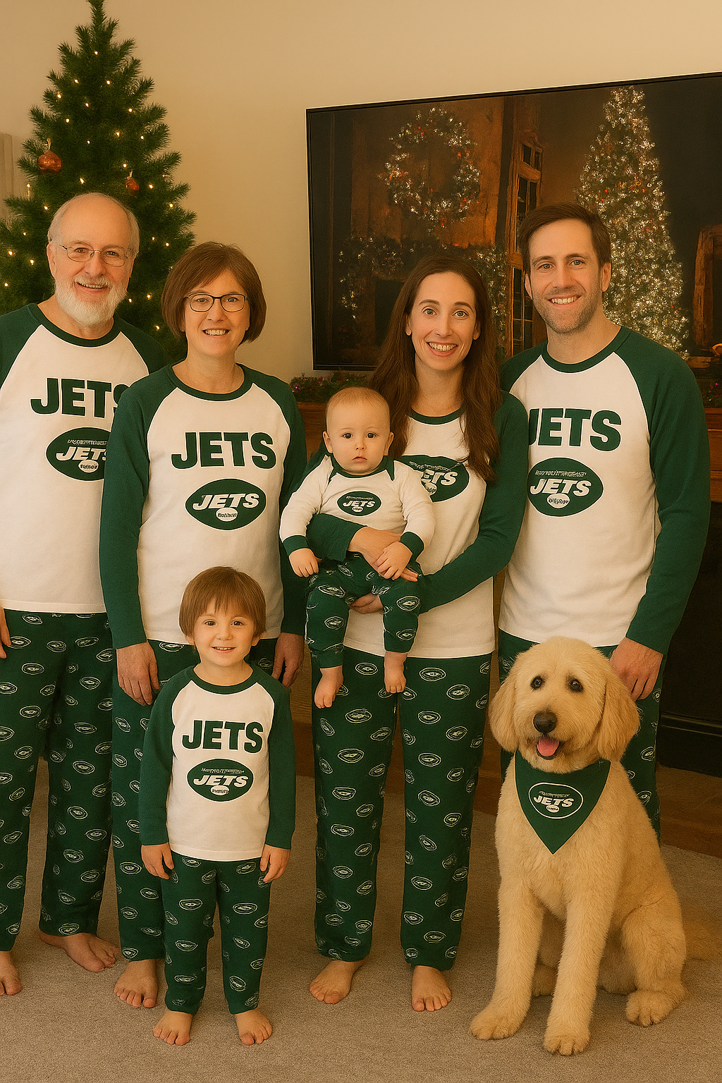New York Jets Family Holiday Pajamas Set