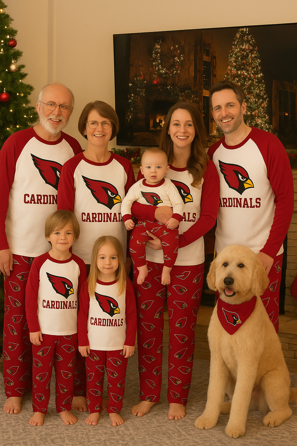 Arizona Cardinals Family Holiday Pajamas Set