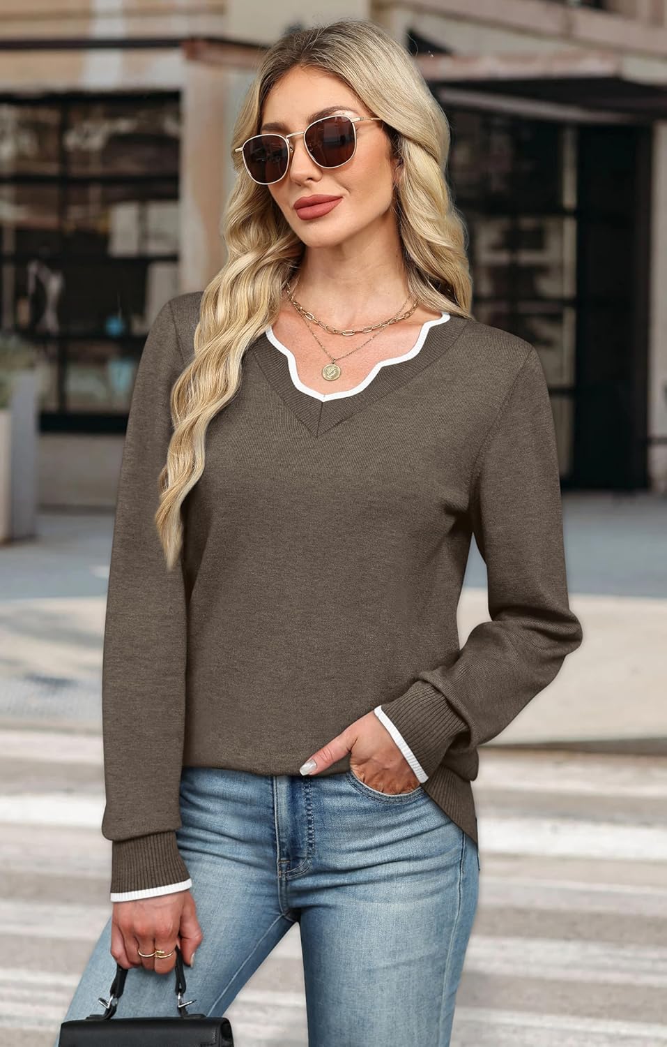 2025 New Womens Cozy Lightweight V Neck Sweaters Pullover(buy 2 free shipping)