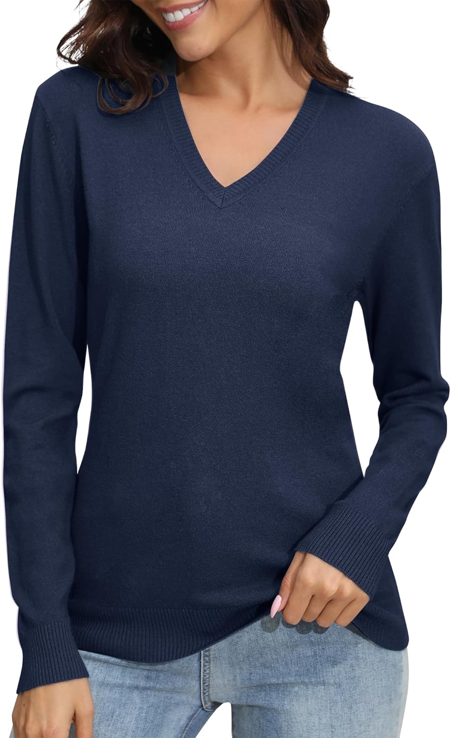 Women's Lightweight V-Neck Knit Sweater