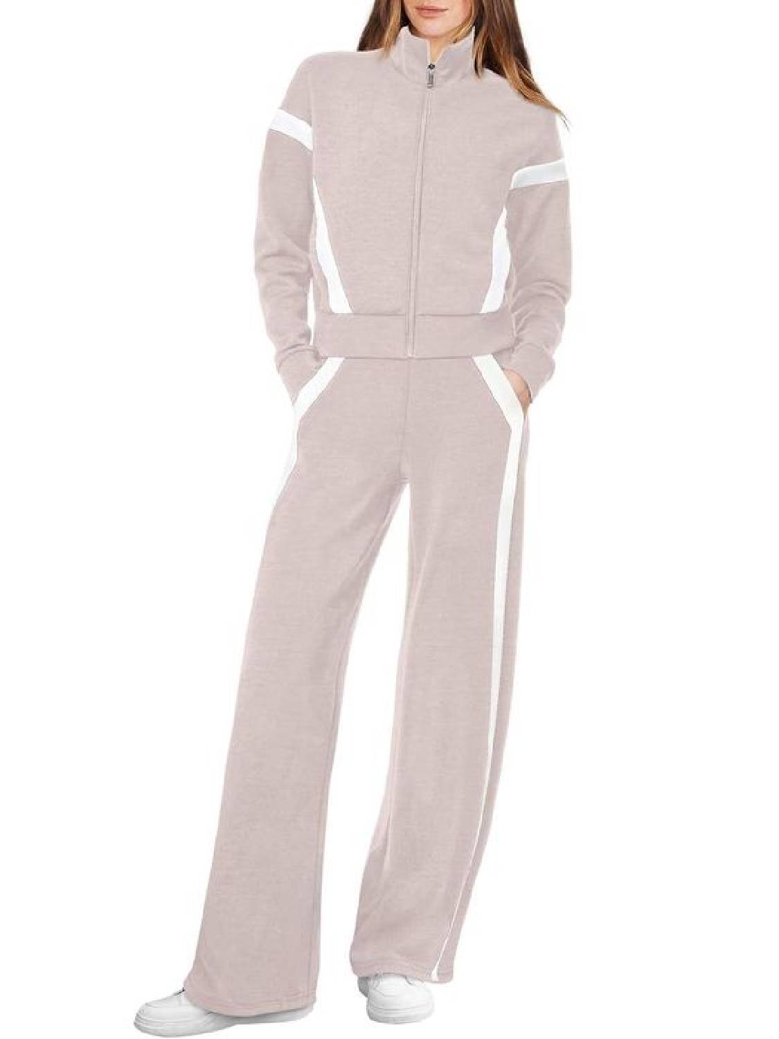 ⏰Hot Sale-Women Sweatsuit 2 Piece Outfits Sweatshirt Wide Leg Sweatpant Tracksuit
