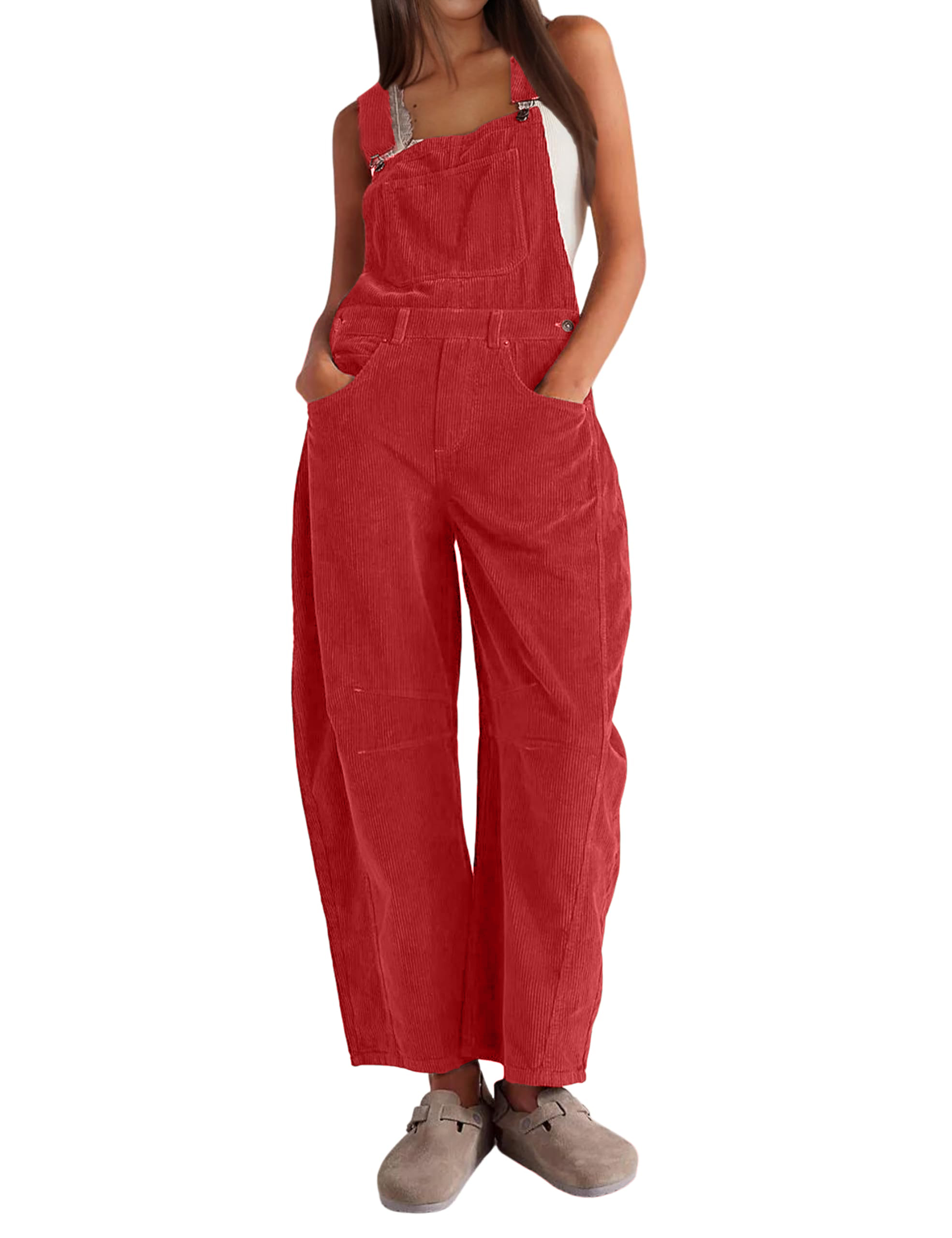 Womens Corduroy Adjustable Wide Leg Romper Overalls(Buy 2 Free Shipping)