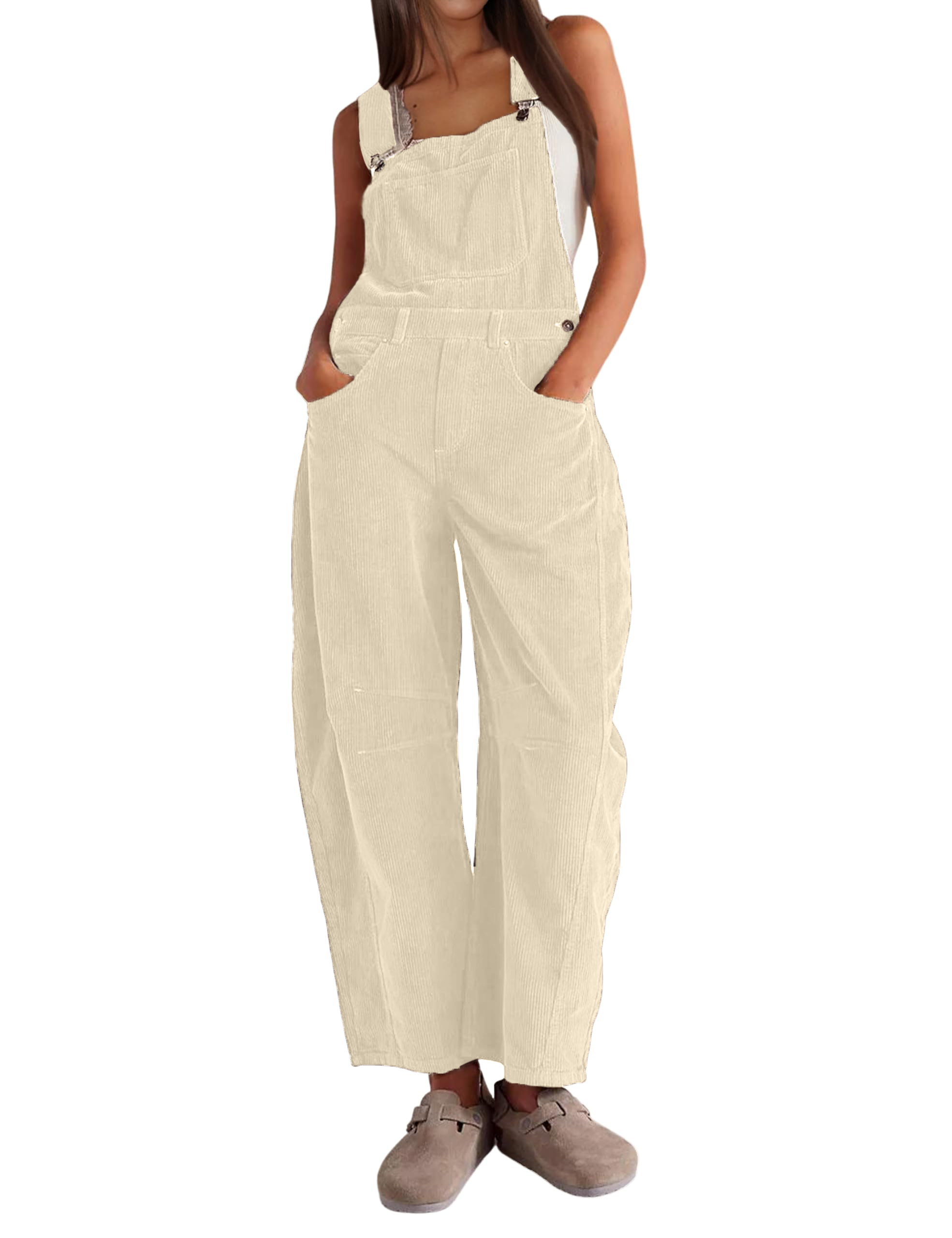 Womens Corduroy Adjustable Wide Leg Romper Overalls(Buy 2 Free Shipping)