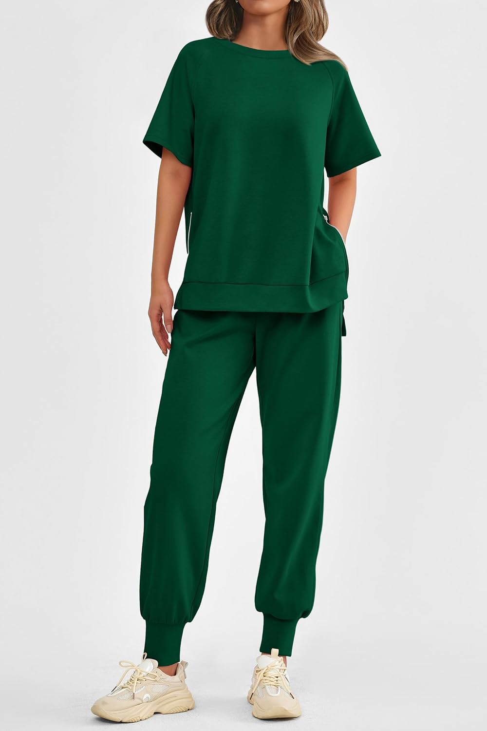 Women's  2 Piece Outfit Tracksuits Casual Tops High Waisted Sweatpants Set