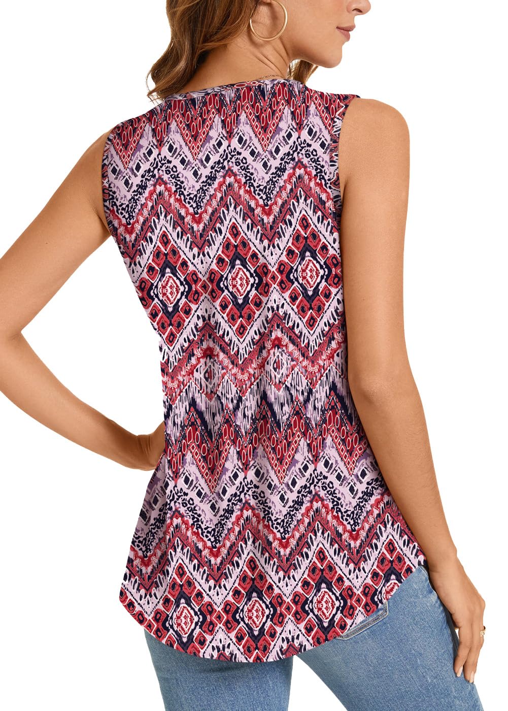 Women's Summer Printed Pleated Sleeveless Tank Top（Buy 3 Free Shipping)