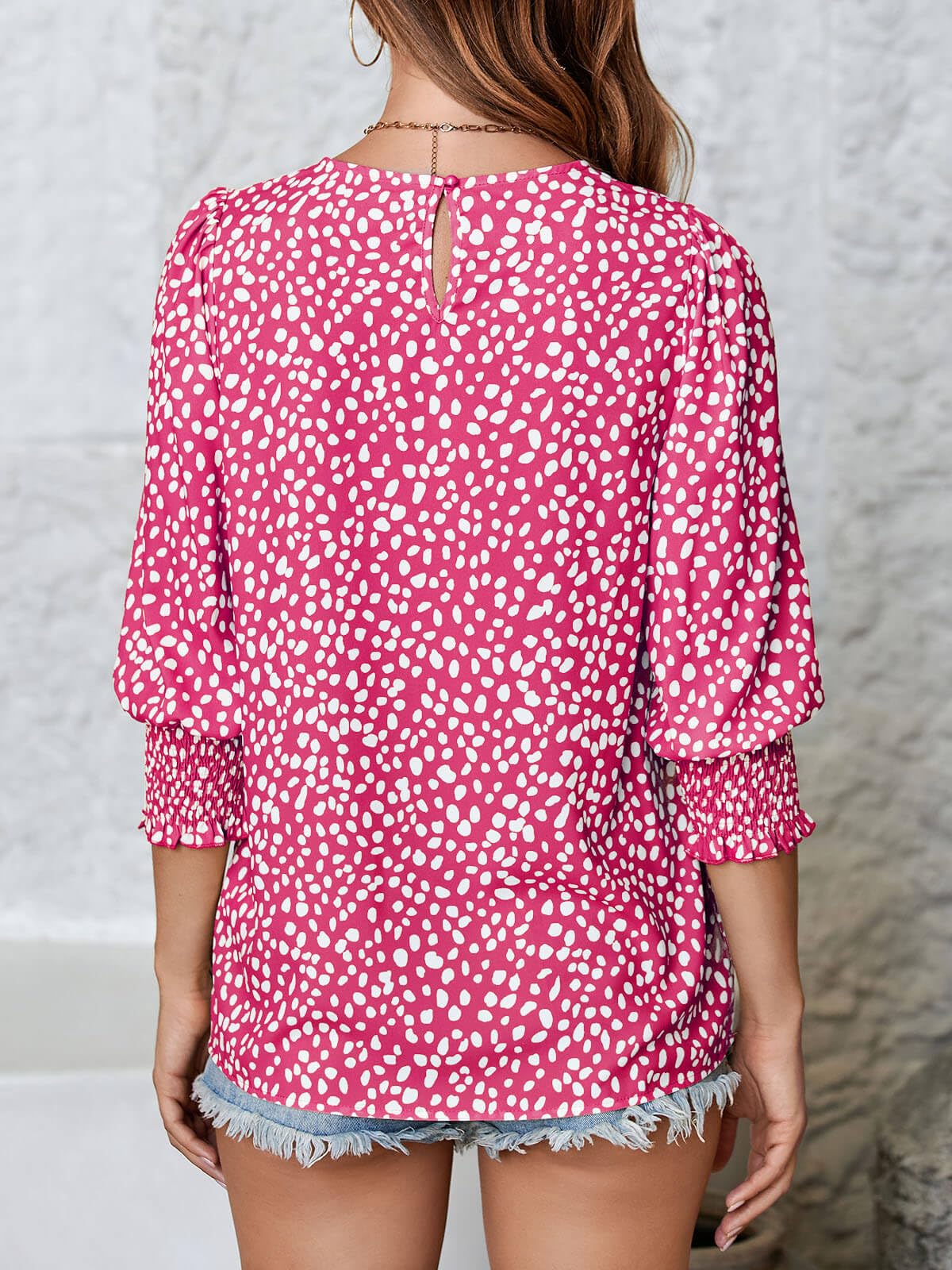 Women's Polka Dot Three-quarter Sleeve T-Shirt Top（Buy 2 Free Shipping)