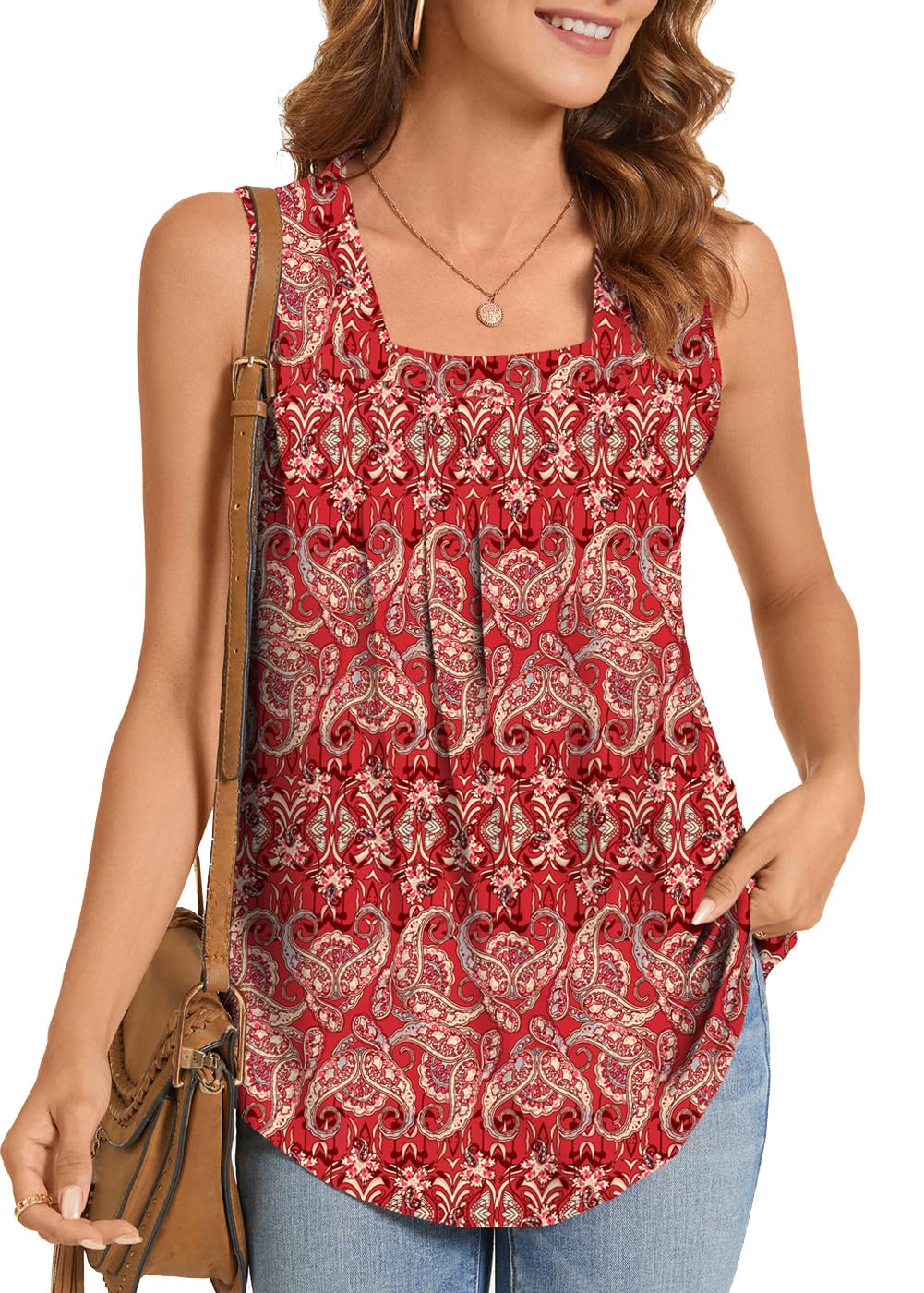 Women's Summer Printed Pleated Sleeveless Tank Top（Buy 3 Free Shipping)