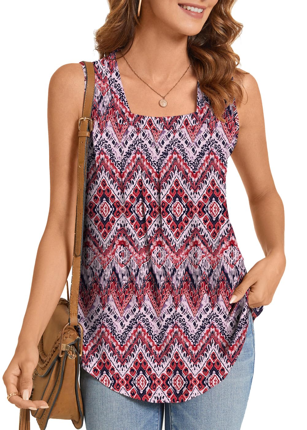 Women's Summer Printed Pleated Sleeveless Tank Top（Buy 3 Free Shipping)