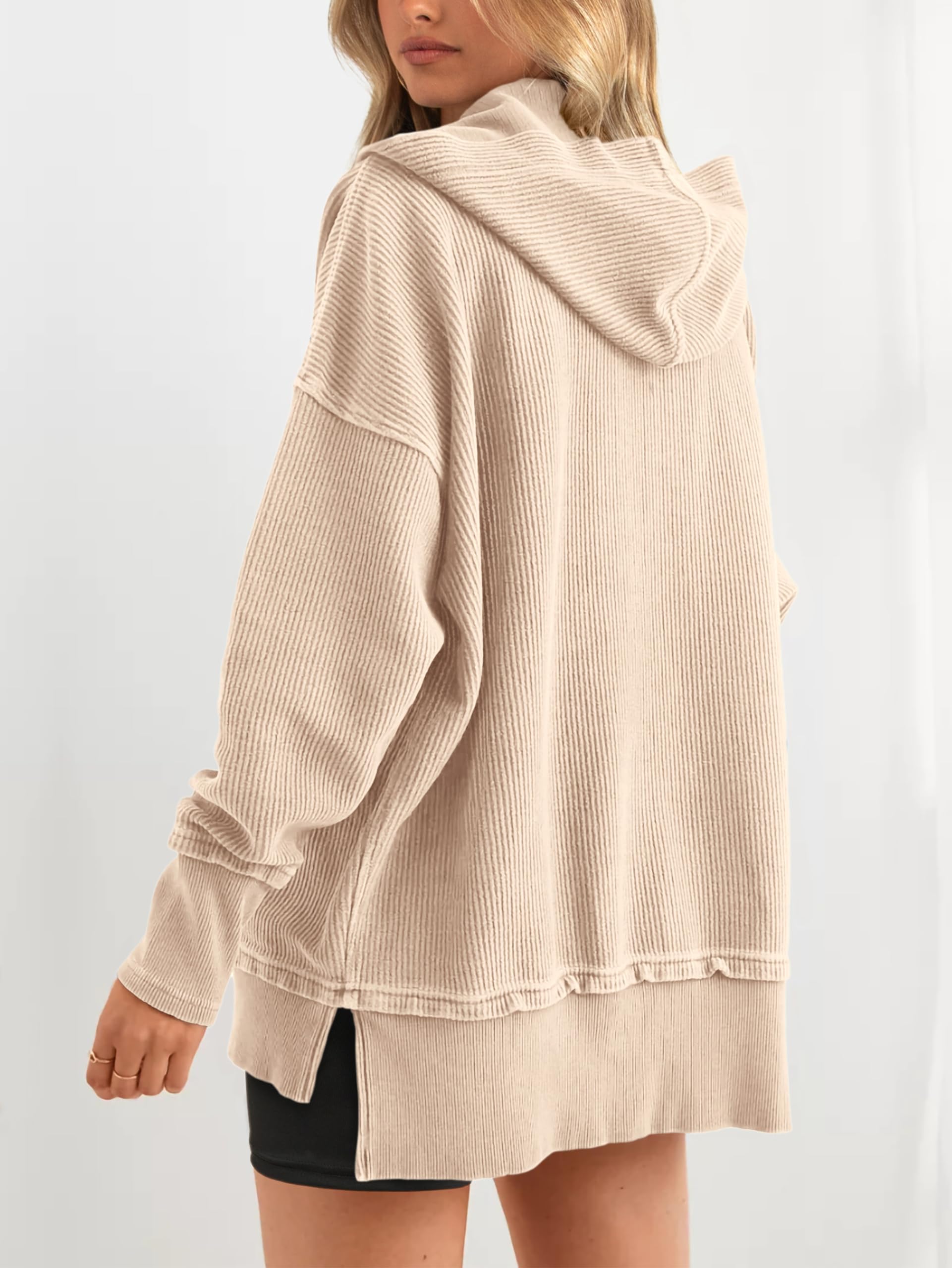 Women's Oversized Button V Neck Hoodie(Buy 2 Free Shipping)