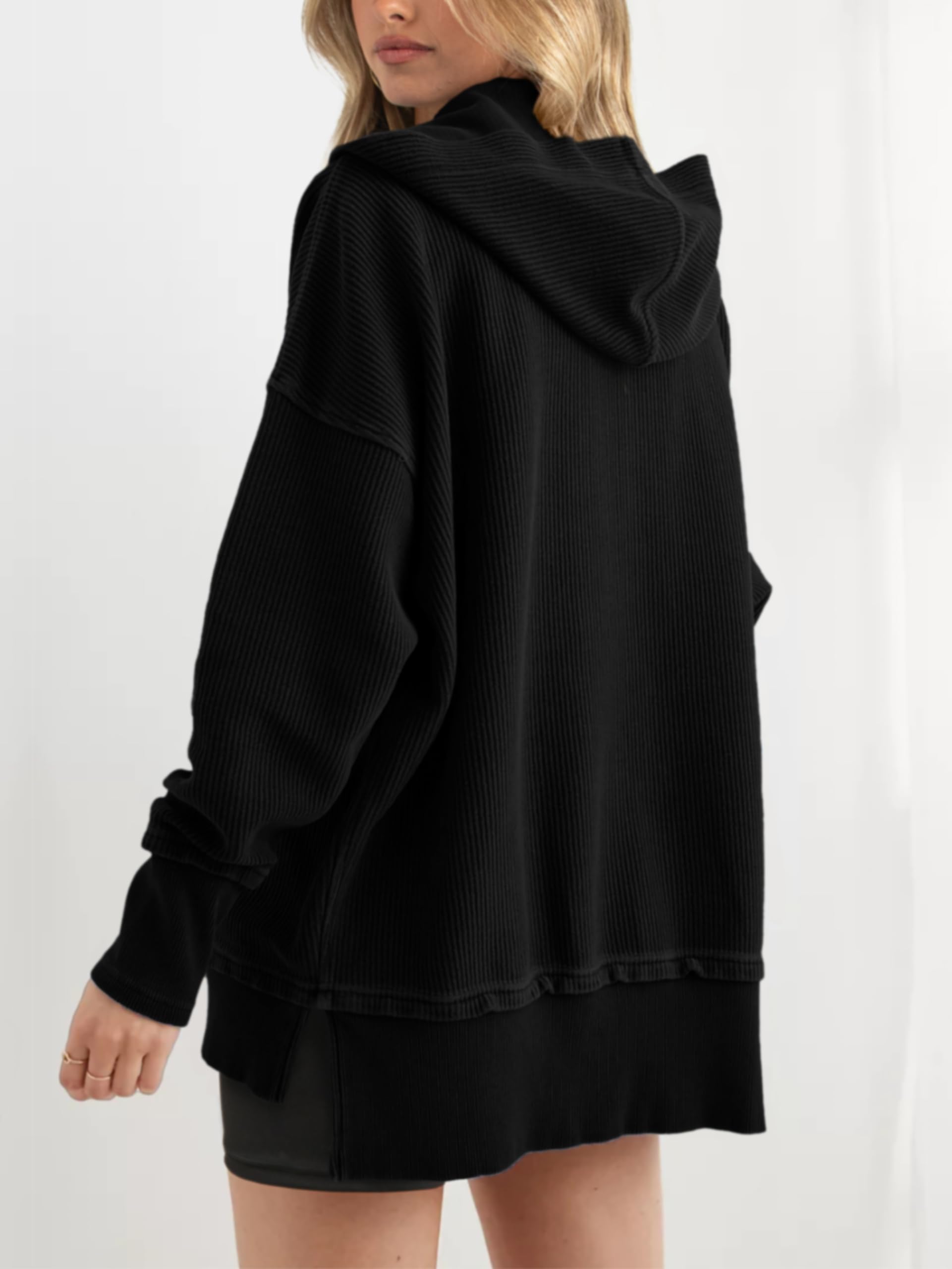 Women's Oversized Button V Neck Hoodie(Buy 2 Free Shipping)