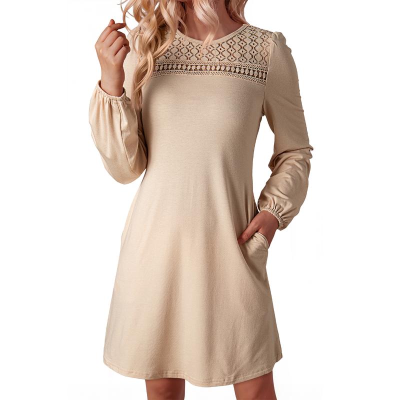 Womens Trendy Crochet Sweaters  Summer Casual Lightweight Long Sleeve Hollow Out dress