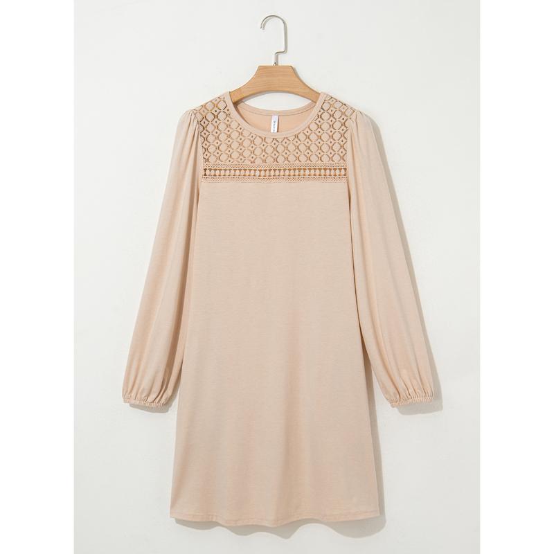 Womens Trendy Crochet Sweaters  Summer Casual Lightweight Long Sleeve Hollow Out dress