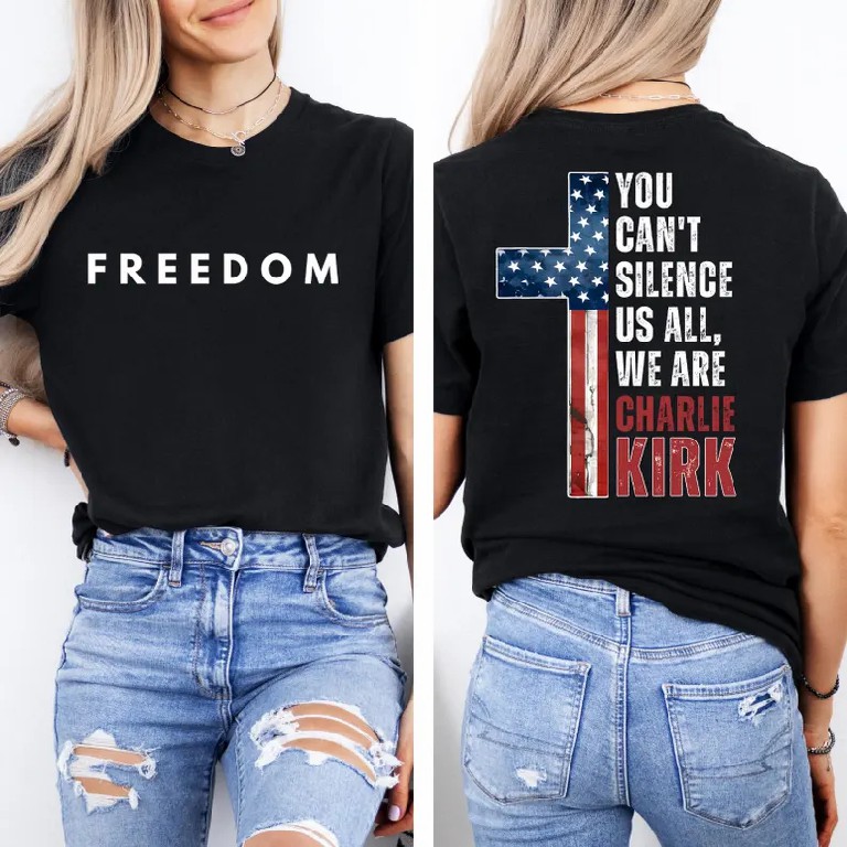 You can't silence us all, Charlie Kirk Unisex T-Shirt (Buy 3 Free Shipping)