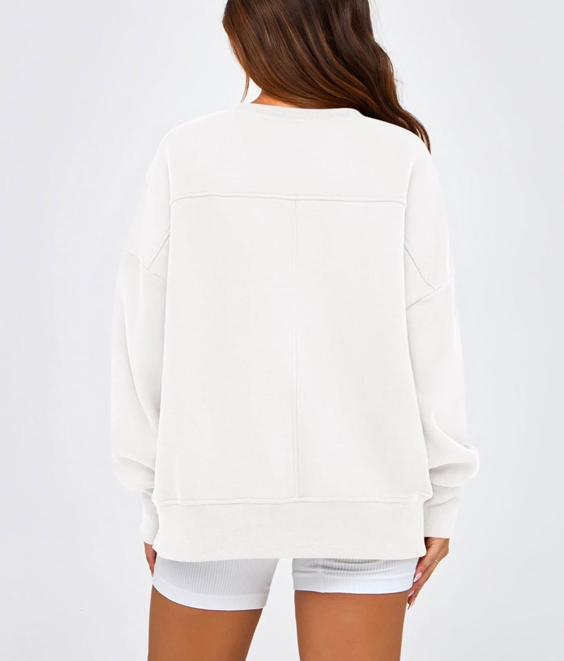 Women's Casual Crewneck Sweatshirts Long Sleeve Side Slit Fleece Pullover Tops(BUY 2 FREE SHIPPING)