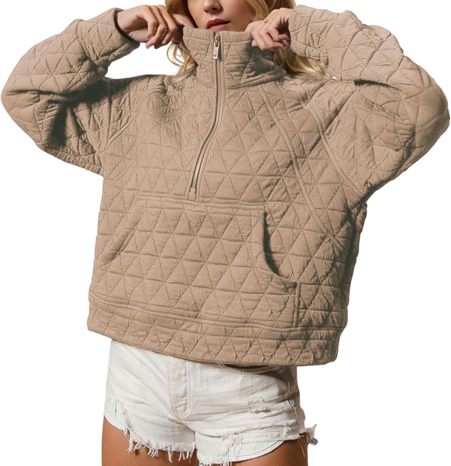 Women's Half-Zip Quilted Puffer Jacket Pullover (Buy 2 Free Shipping)