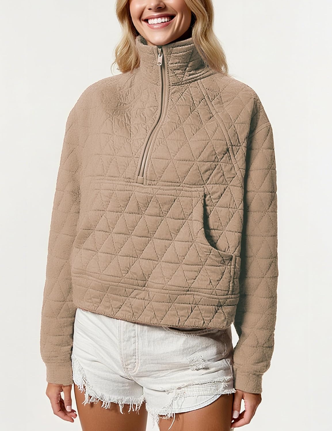Women's Half-Zip Quilted Puffer Jacket Pullover (Buy 2 Free Shipping)