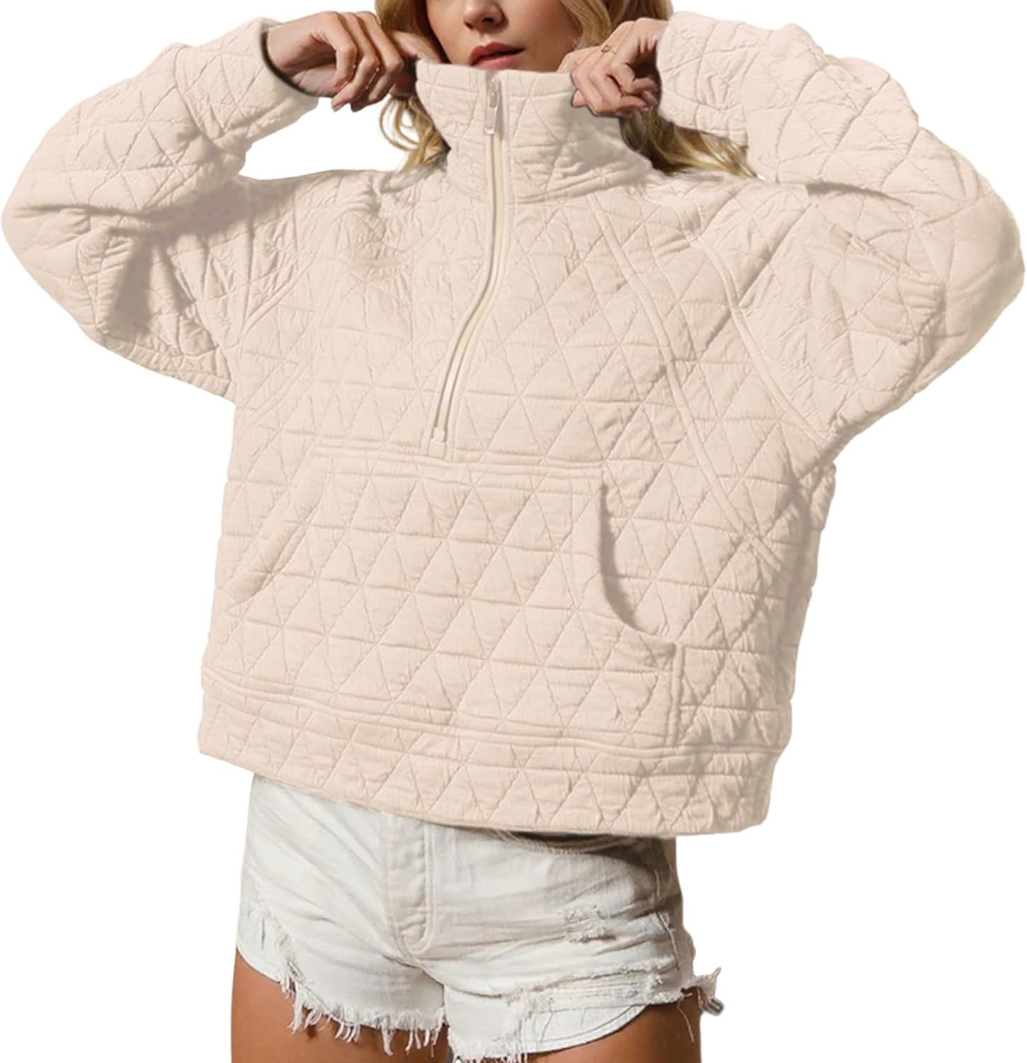 Women's Half-Zip Quilted Puffer Jacket Pullover (Buy 2 Free Shipping)
