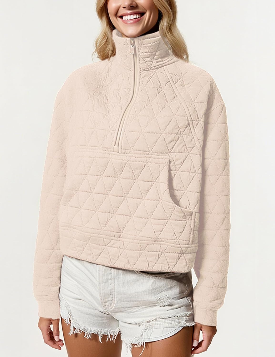 Women's Half-Zip Quilted Puffer Jacket Pullover (Buy 2 Free Shipping)