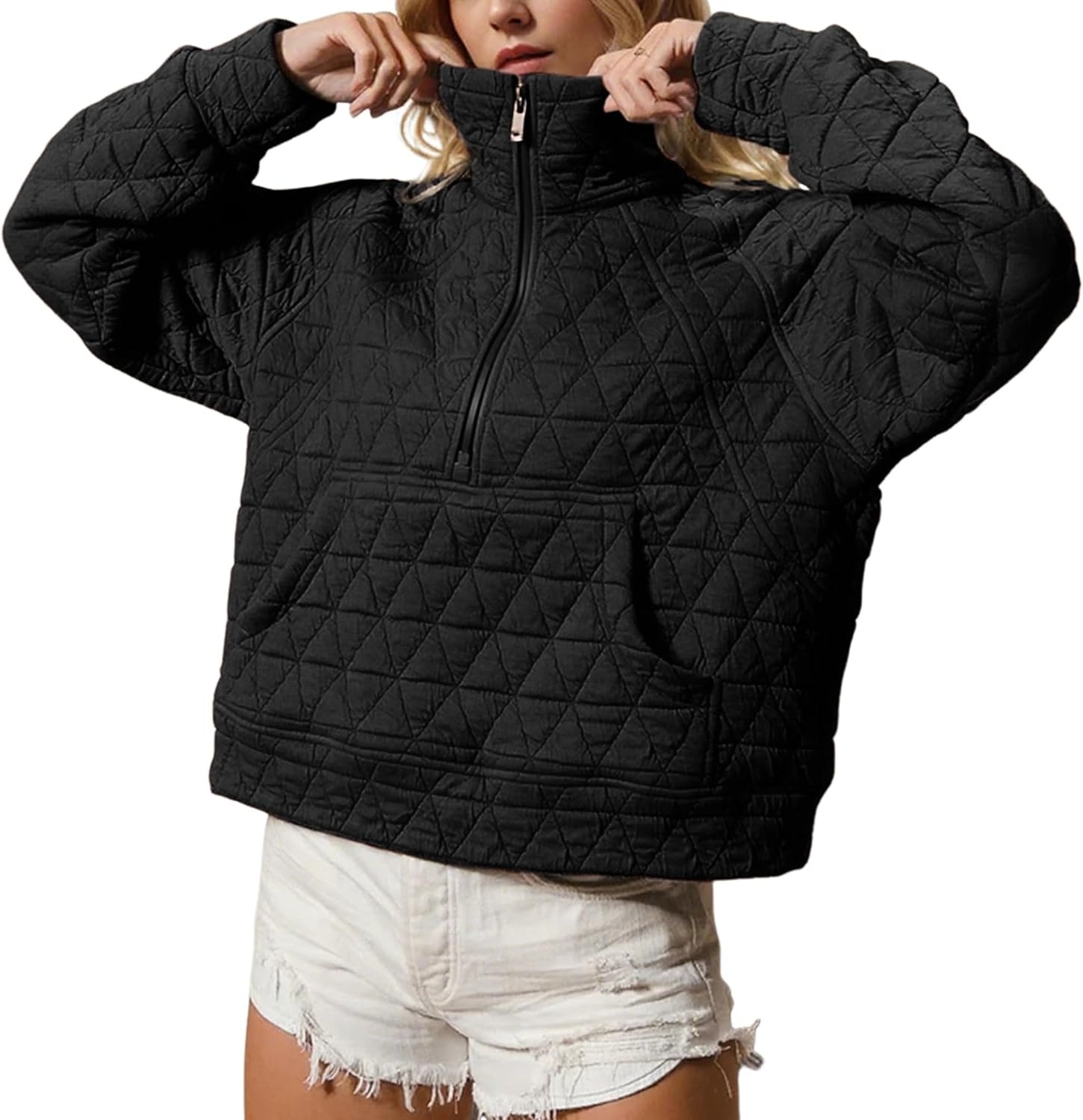 Women's Half-Zip Quilted Puffer Jacket Pullover (Buy 2 Free Shipping)