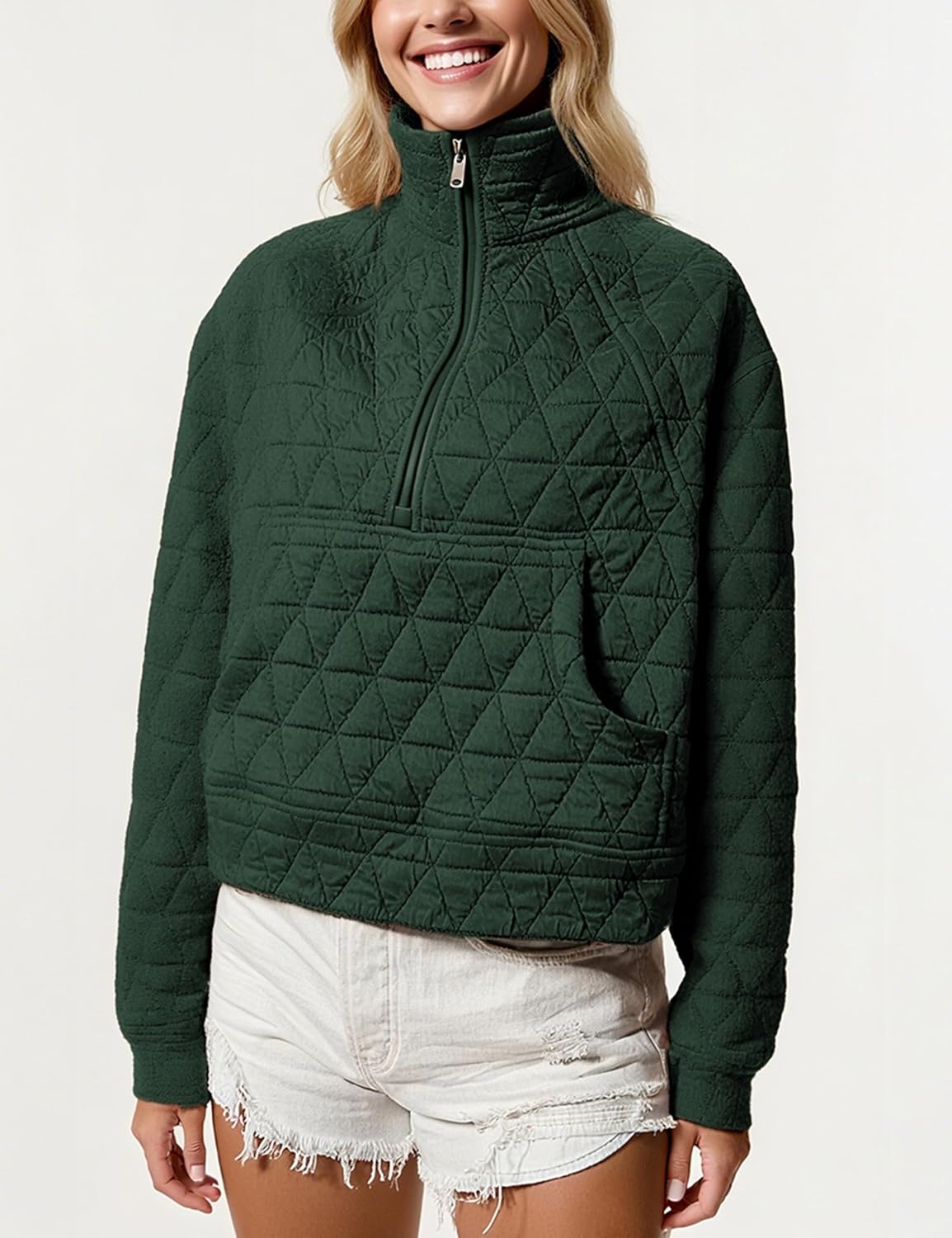 Women's Half-Zip Quilted Puffer Jacket Pullover (Buy 2 Free Shipping)