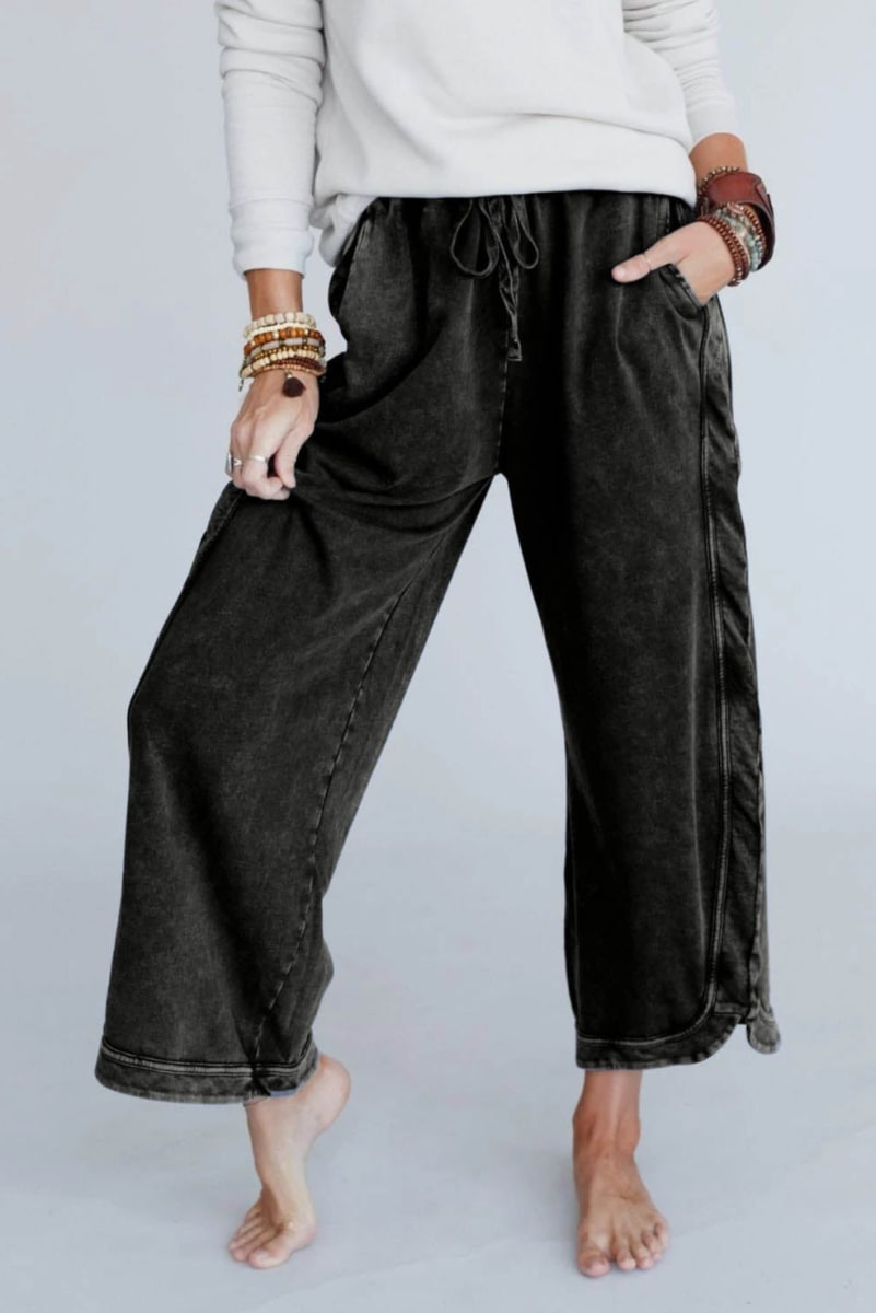 So Comfy Wide Leg Pant Cropped Length (buy 2 free shipping)