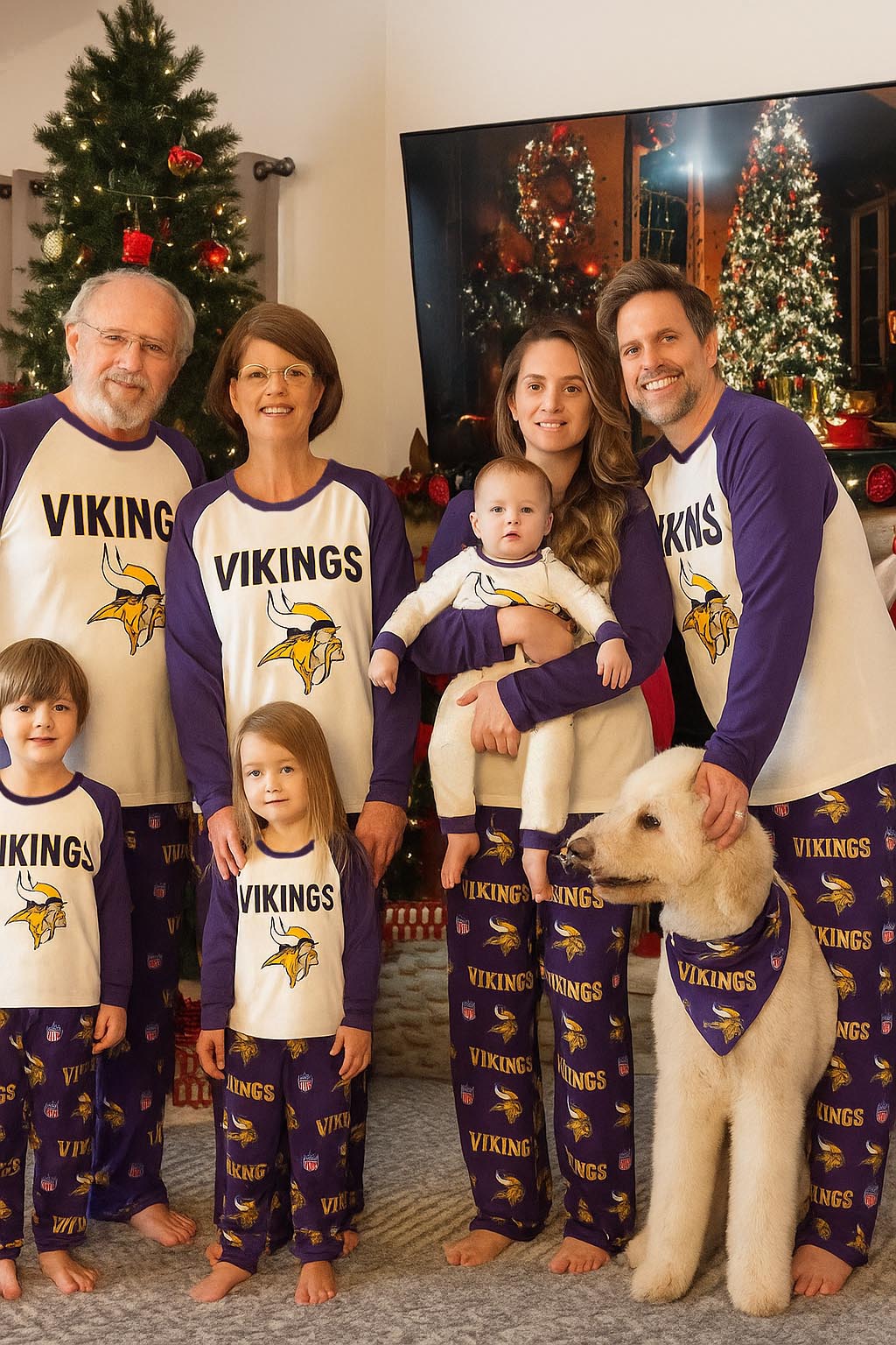 Minnesota Vikings Family Holiday Pajamas Set