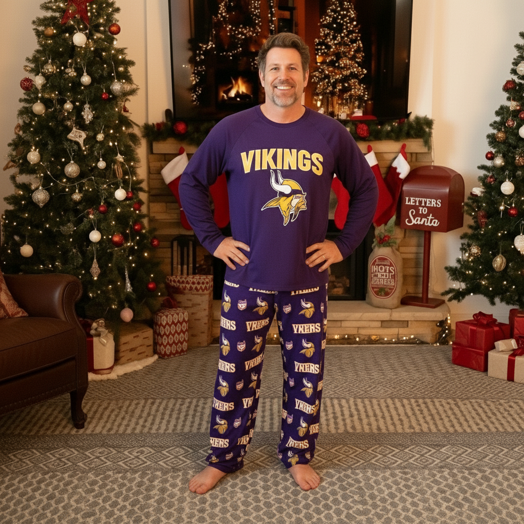 Minnesota Vikings Family Holiday Pajamas Set