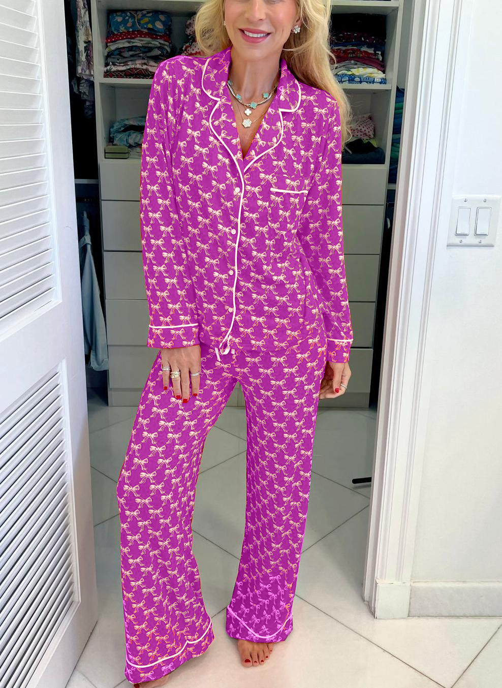 Bow-knot wide-leg pajama set（Buy 2 Free Shipping）